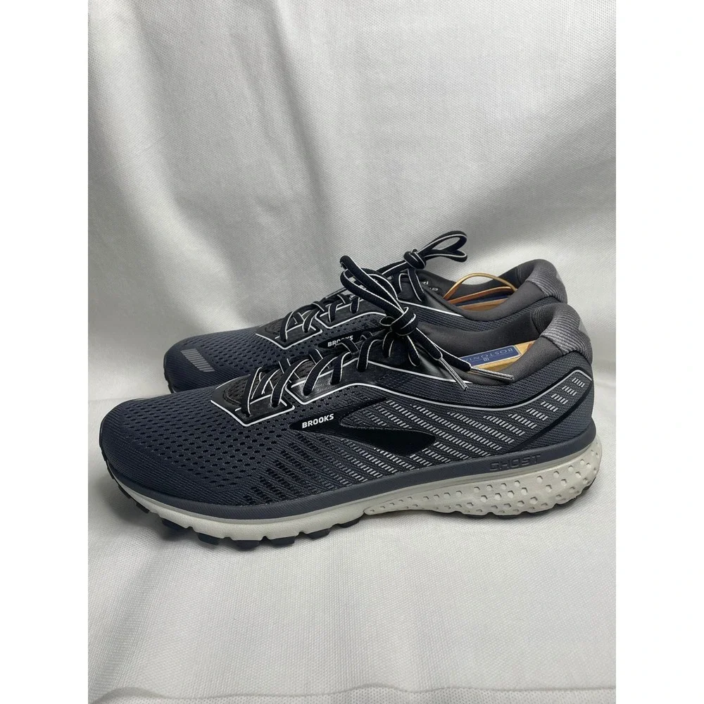 Brooks Ghost 12 Athletic Run Shoes Mens Size US 12 D Carbon Gray Black Sneakers